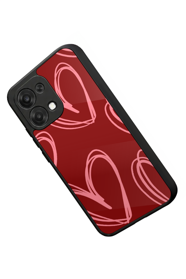 Oppo A6 Pro Uyumlu Kalp Love Tasarımlı Glossy Premium Kılıf