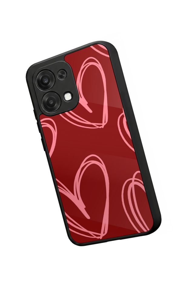 Oppo A6 Pro Uyumlu Kalp Love Tasarımlı Glossy Premium Kılıf