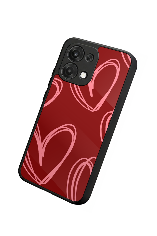 Oppo A6 Pro Uyumlu Kalp Love Tasarımlı Glossy Premium Kılıf