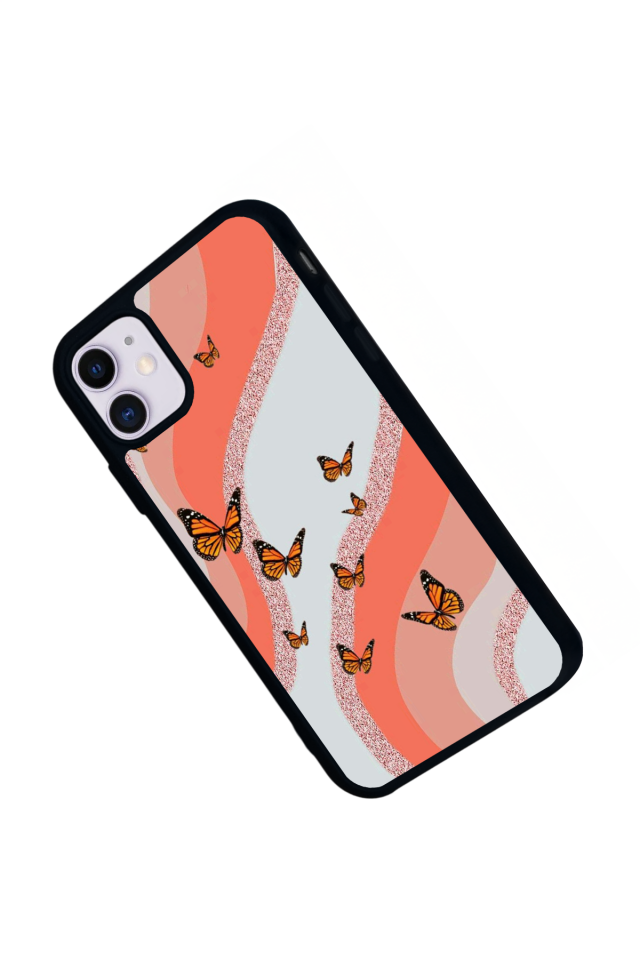 iPhone 11 Uyumlu Kelebek Tasarımlı Glossy Premium Kılıf