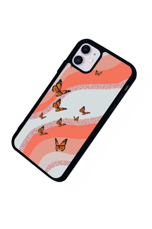 iPhone 11 Uyumlu Kelebek Tasarımlı Glossy Premium Kılıf