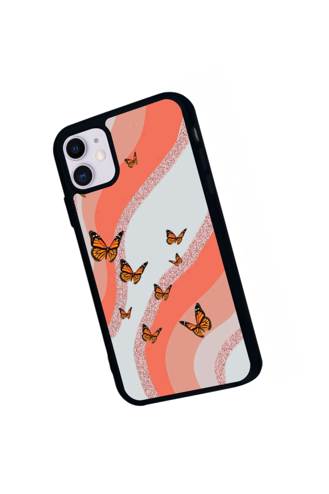 iPhone 11 Uyumlu Kelebek Tasarımlı Glossy Premium Kılıf