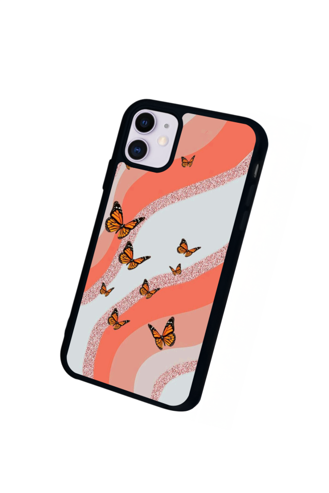 iPhone 11 Uyumlu Kelebek Tasarımlı Glossy Premium Kılıf