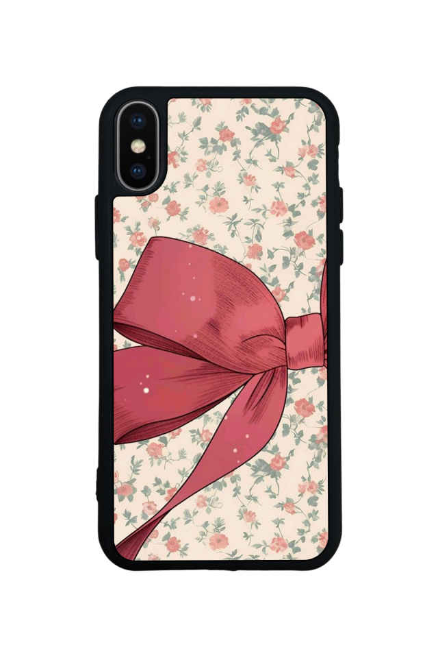 iPhone X/ XS Uyumlu Kurdele Tasarımlı Glossy Premium Kılıf