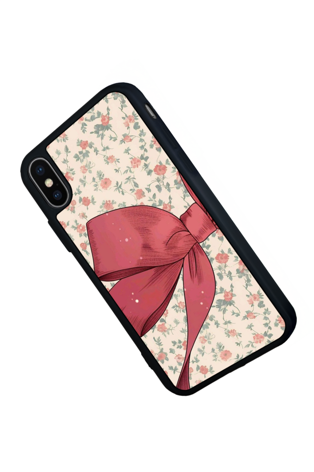 iPhone X/ XS Uyumlu Kurdele Tasarımlı Glossy Premium Kılıf