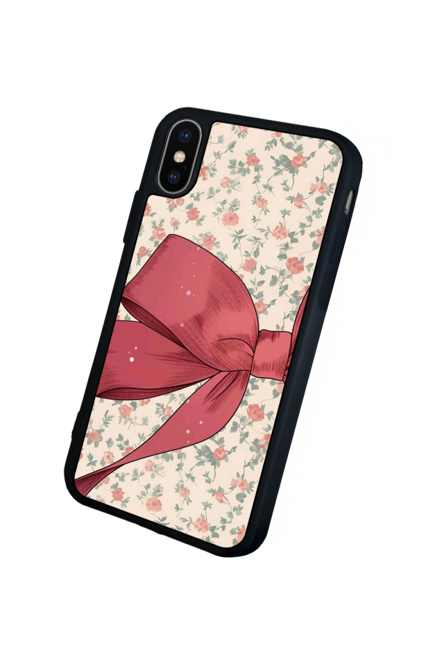iPhone X/ XS Uyumlu Kurdele Tasarımlı Glossy Premium Kılıf