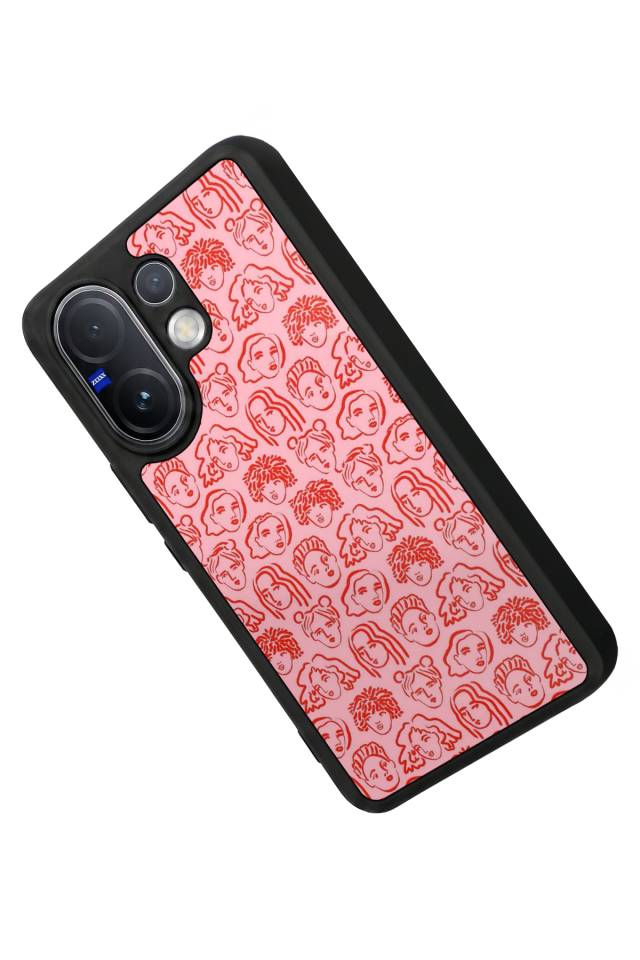 Vivo V60 Uyumlu Line Art Tasarımlı Glossy Premium Kılıf