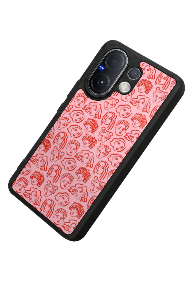 Vivo V60 Uyumlu Line Art Tasarımlı Glossy Premium Kılıf