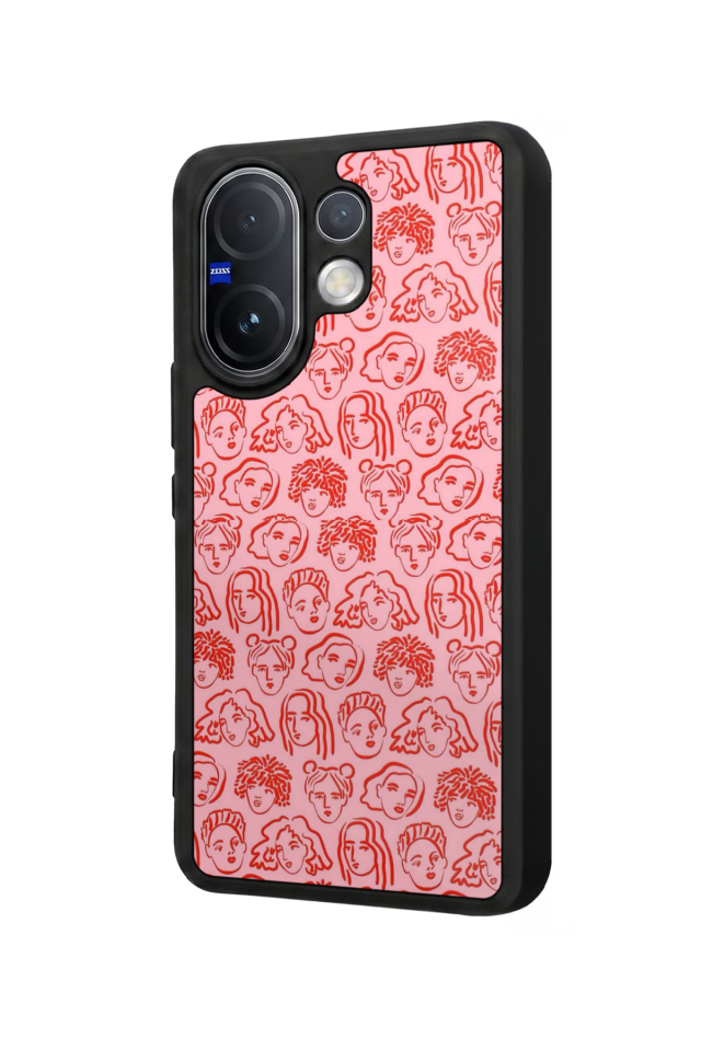 Vivo V60 Uyumlu Line Art Tasarımlı Glossy Premium Kılıf