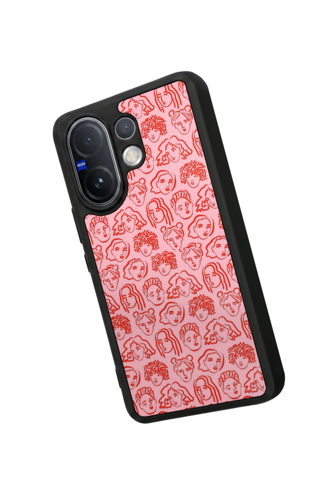 Vivo V60 Uyumlu Line Art Tasarımlı Glossy Premium Kılıf