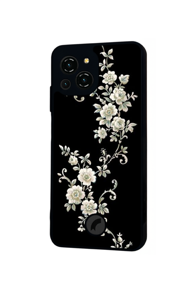 Reeder S23 Pro Max Uyumlu Yaldizli Cicek Tasarımlı Glossy Premium Kılıf