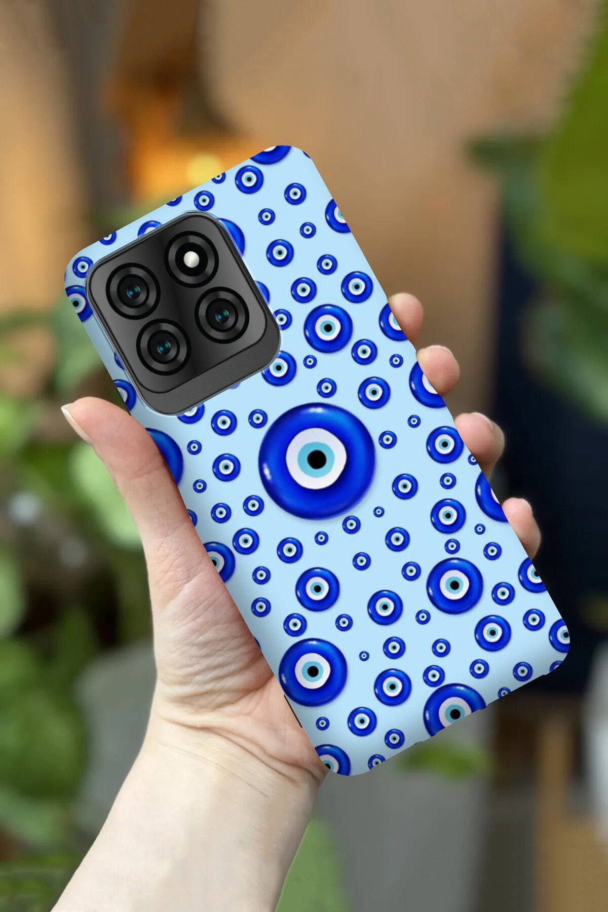 Reeder S71 Uyumlu Kamera Korumalı Nazar Boncuğu Desenli HD Baskılı Silikon Kılıf