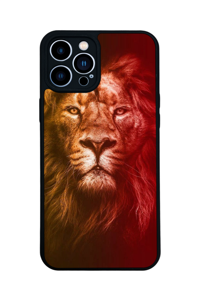 iPhone 13 Pro Max Uyumlu Aslan Tasarımlı Glossy Premium Kılıf