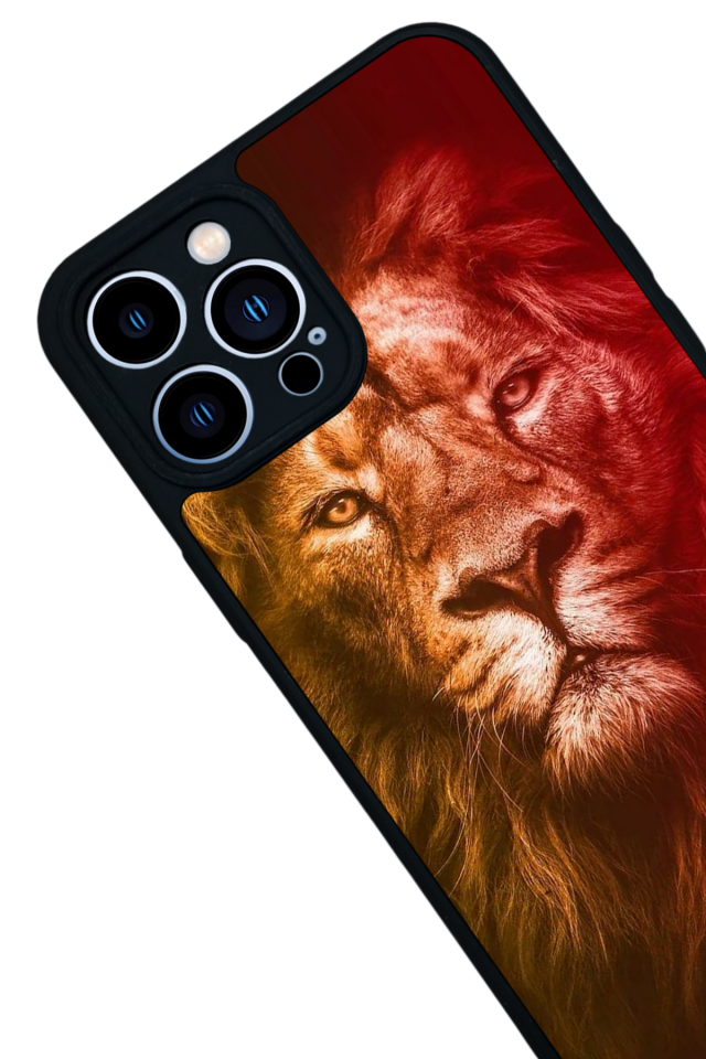 iPhone 13 Pro Max Uyumlu Aslan Tasarımlı Glossy Premium Kılıf