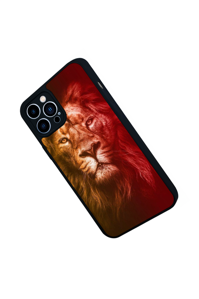 iPhone 13 Pro Max Uyumlu Aslan Tasarımlı Glossy Premium Kılıf