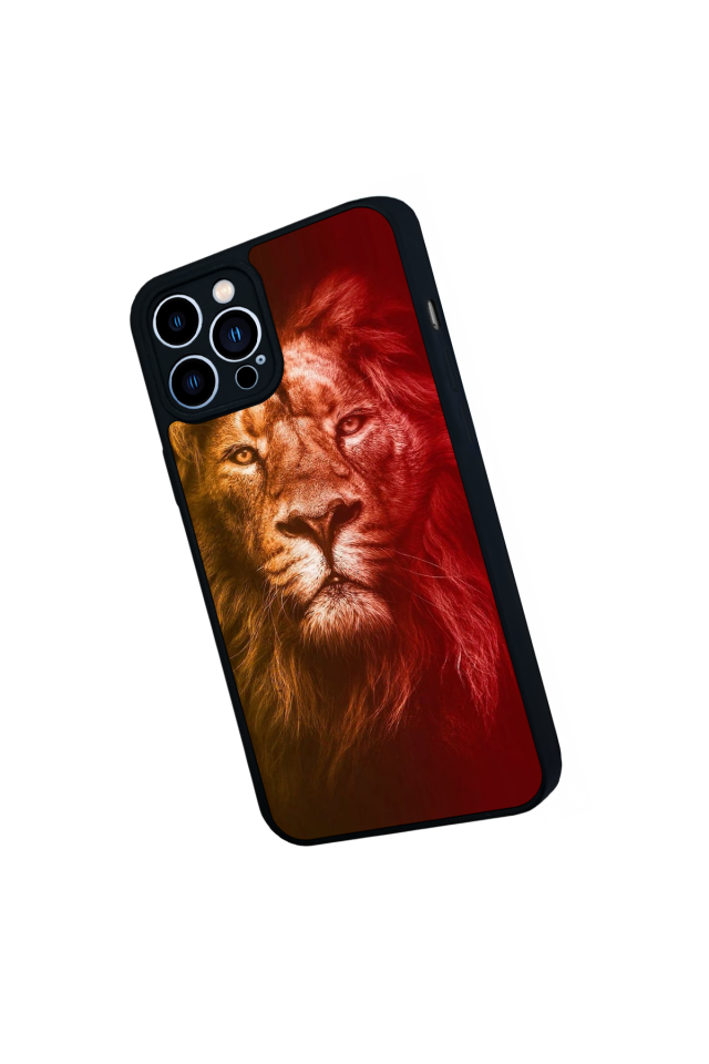 iPhone 13 Pro Max Uyumlu Aslan Tasarımlı Glossy Premium Kılıf