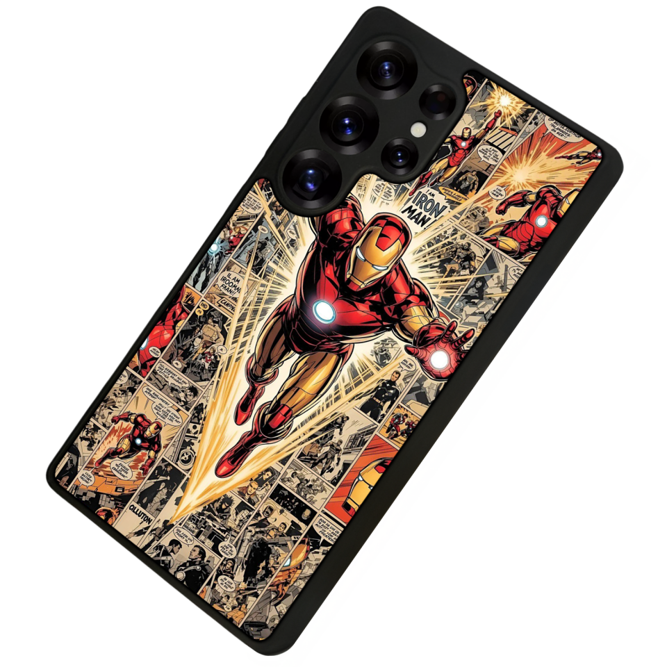 Samsung Galaxy S25 Ultra Uyumlu Iron Man ( Demir Adam ) Tasarımlı Glossy Premium Kılıf