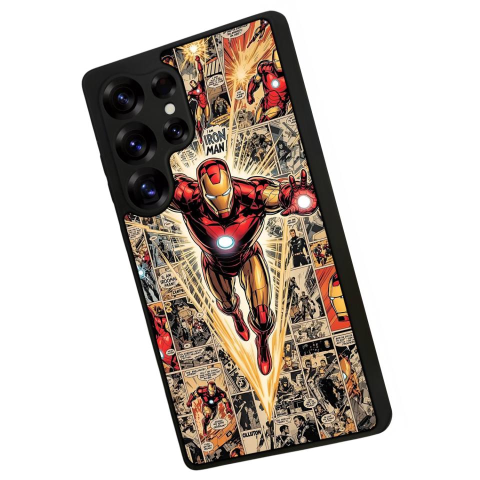 Samsung Galaxy S25 Ultra Uyumlu Iron Man ( Demir Adam ) Tasarımlı Glossy Premium Kılıf