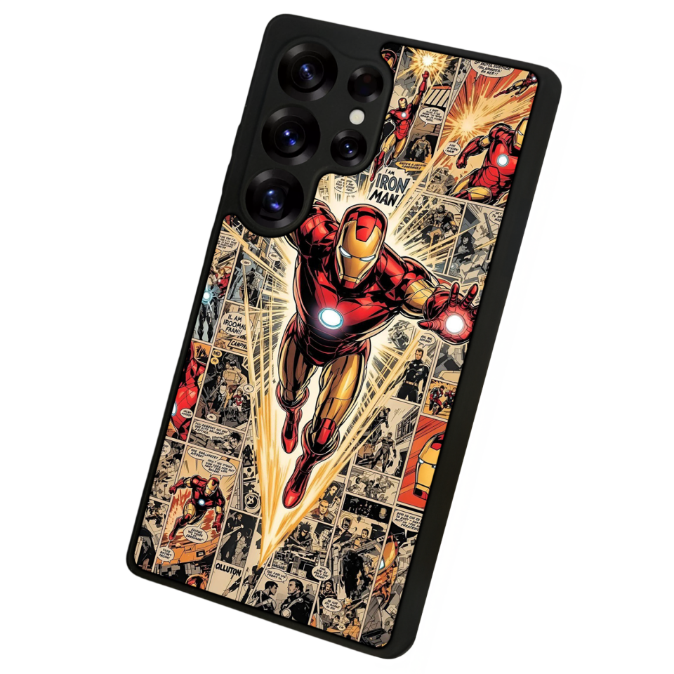 Samsung Galaxy S25 Ultra Uyumlu Iron Man ( Demir Adam ) Tasarımlı Glossy Premium Kılıf