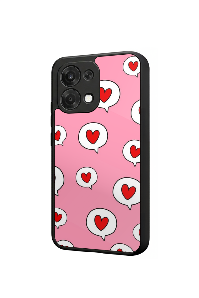Oppo A6 Pro Uyumlu Kalp Love Tasarımlı Glossy Premium Kılıf