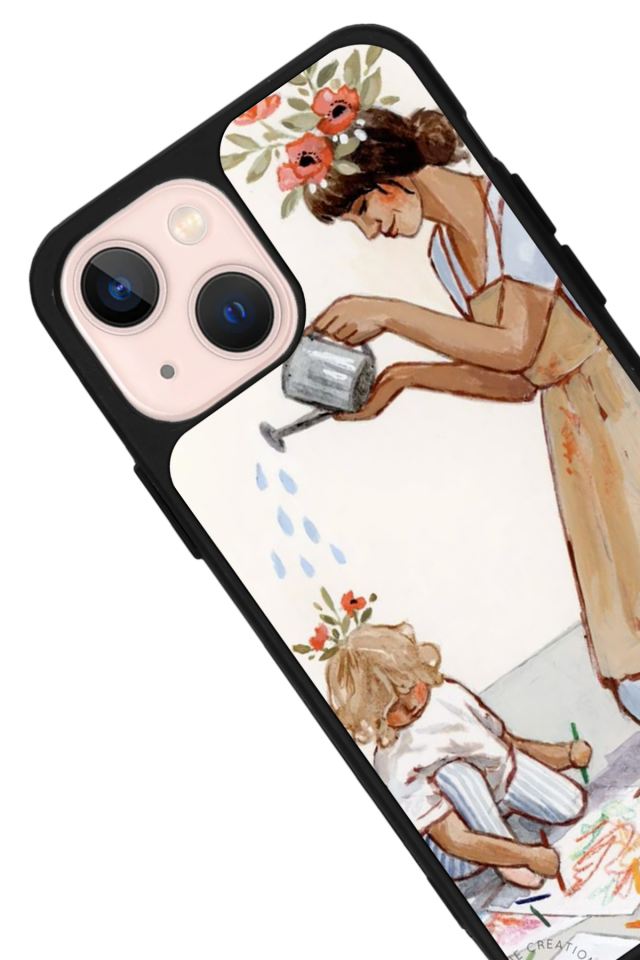 iPhone 13 Mini Uyumlu Kalp Love Tasarımlı Glossy Premium Kılıf