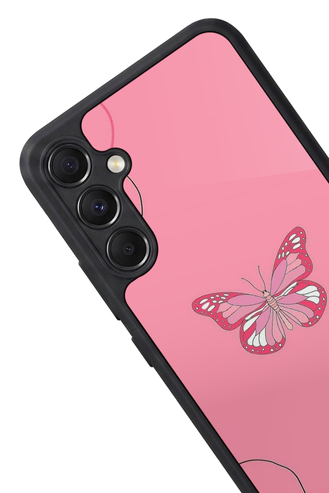 Samsung Galaxy M34 Uyumlu Kelebek Tasarımlı Glossy Premium Kılıf