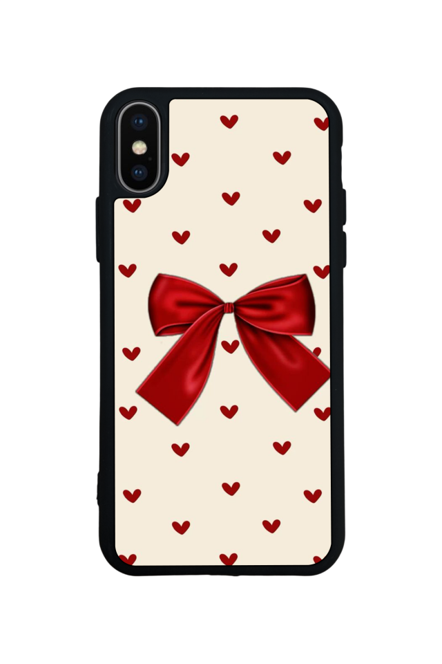 iPhone X/ XS Uyumlu Kurdele Tasarımlı Glossy Premium Kılıf