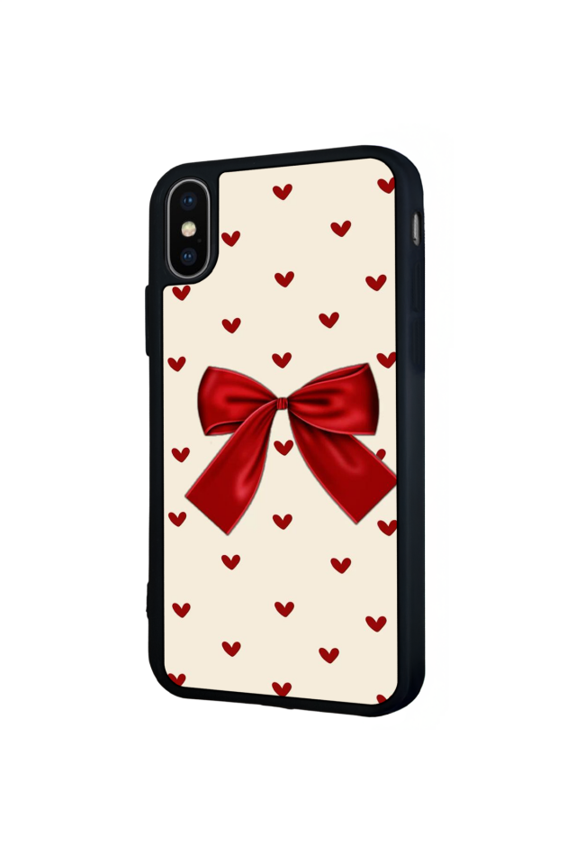 iPhone X/ XS Uyumlu Kurdele Tasarımlı Glossy Premium Kılıf