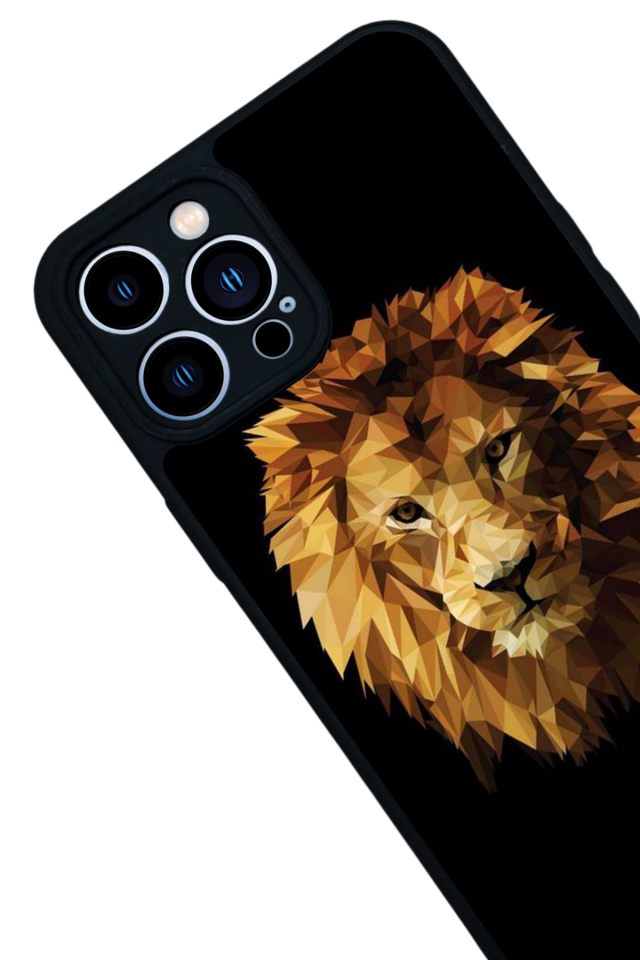 iPhone 13 Pro Max Uyumlu Aslan Tasarımlı Glossy Premium Kılıf