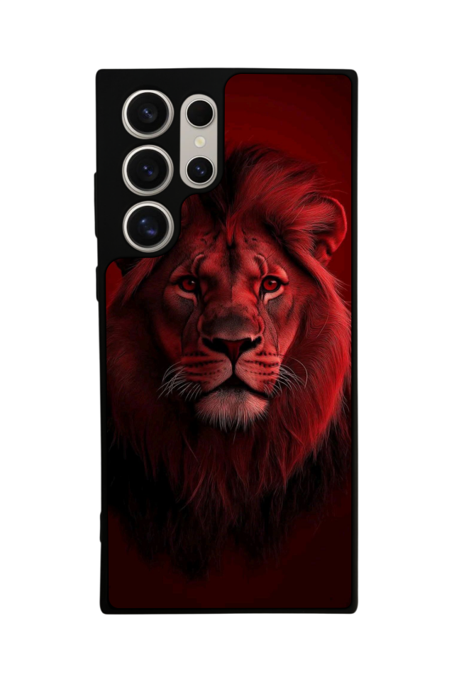 Samsung Galaxy S24 Ultra Uyumlu Aslan Tasarımlı Glossy Premium Kılıf