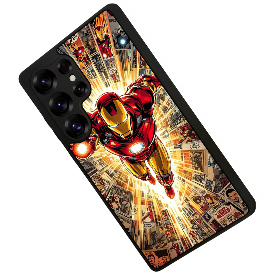 Samsung Galaxy S25 Ultra Uyumlu Iron Man ( Demir Adam ) Tasarımlı Glossy Premium Kılıf