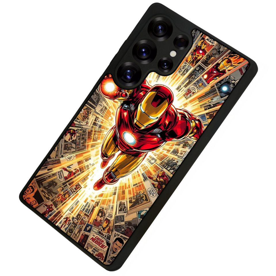 Samsung Galaxy S25 Ultra Uyumlu Iron Man ( Demir Adam ) Tasarımlı Glossy Premium Kılıf