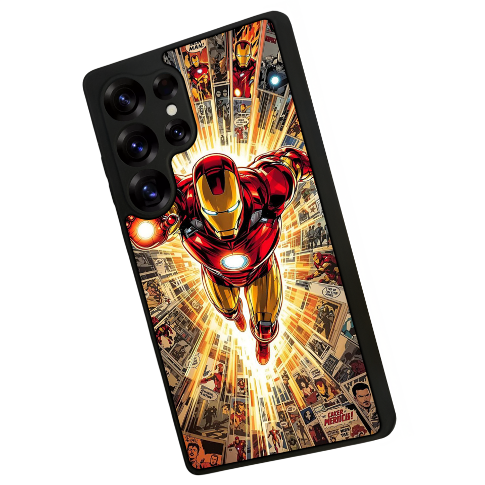 Samsung Galaxy S25 Ultra Uyumlu Iron Man ( Demir Adam ) Tasarımlı Glossy Premium Kılıf