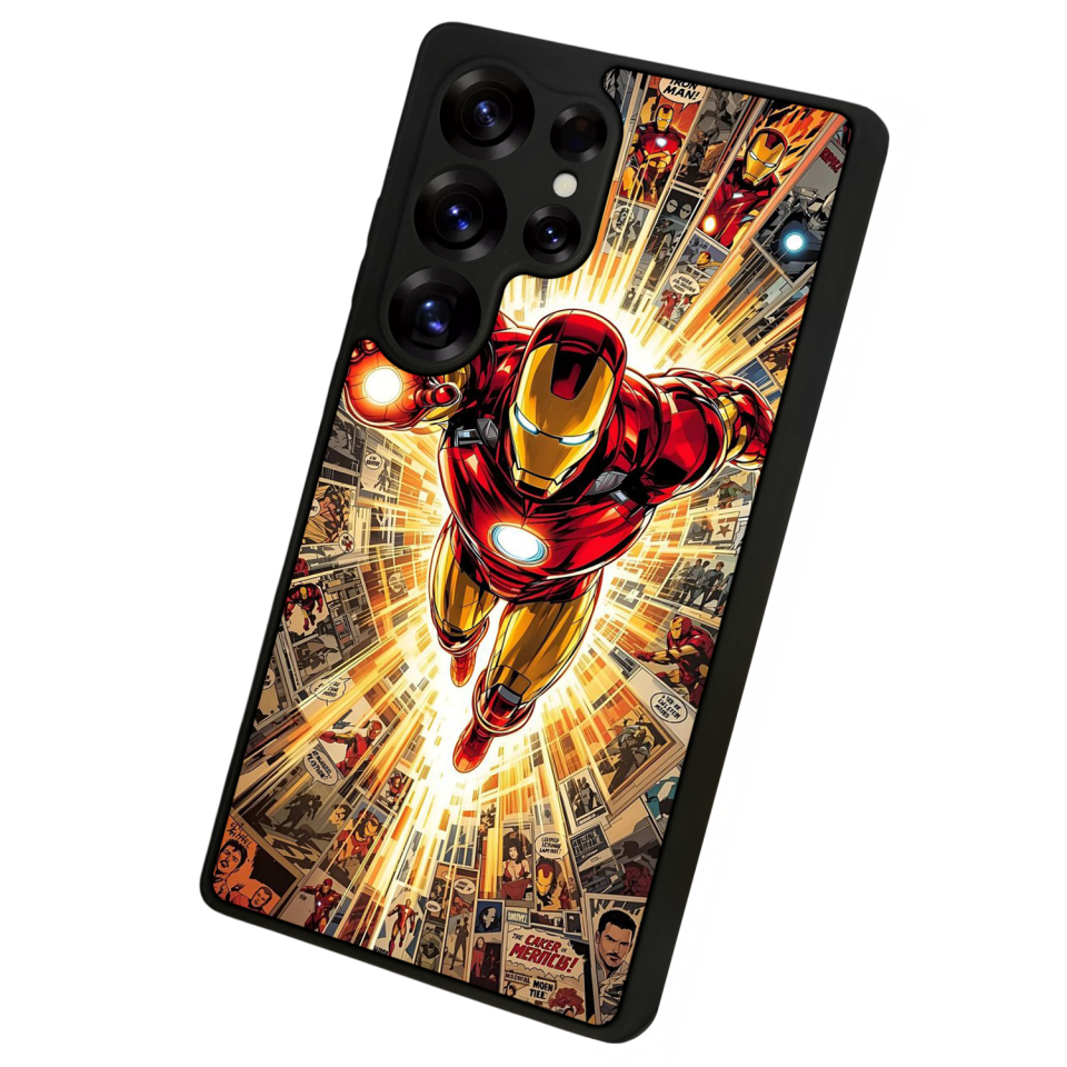 Samsung Galaxy S25 Ultra Uyumlu Iron Man ( Demir Adam ) Tasarımlı Glossy Premium Kılıf