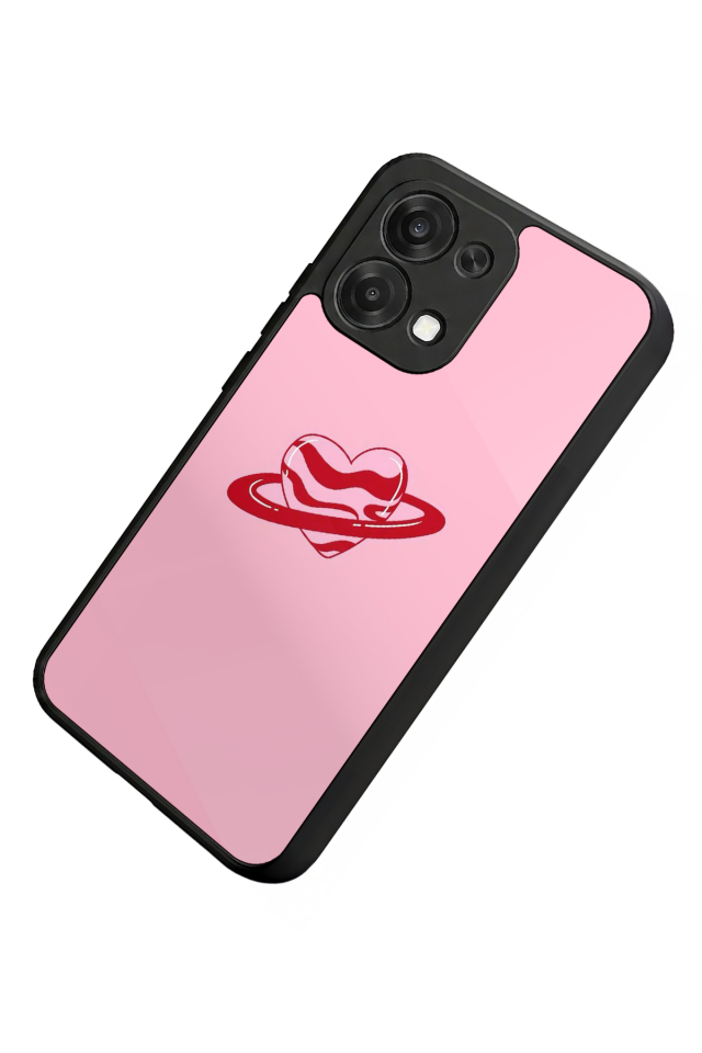 Oppo A6 Pro Uyumlu Kalp Love Tasarımlı Glossy Premium Kılıf