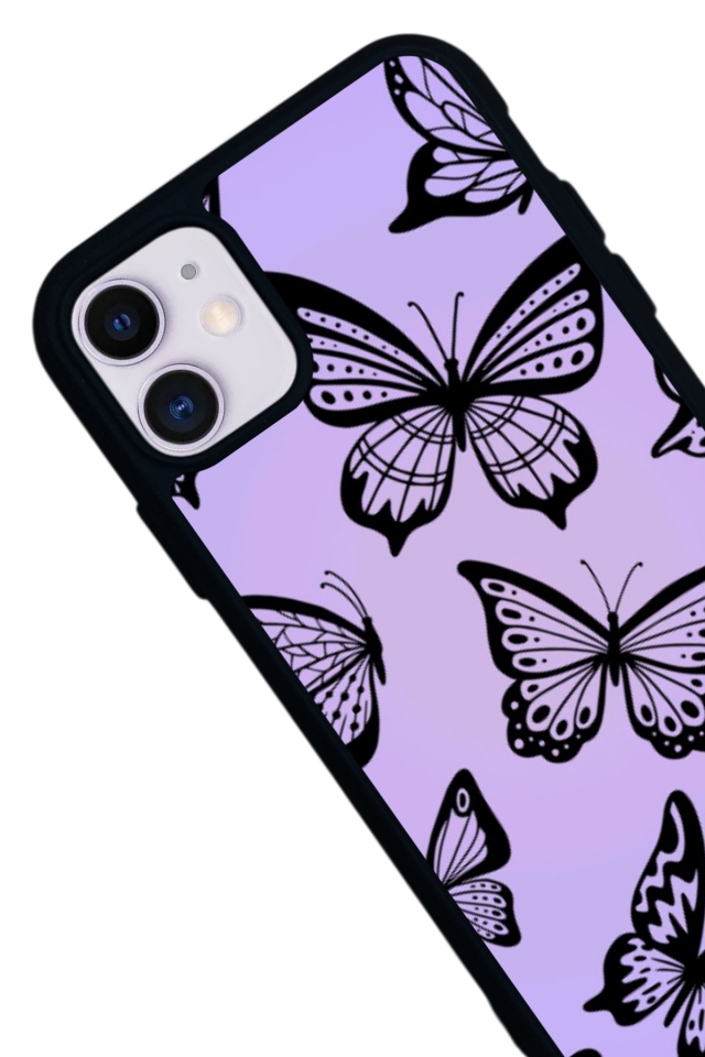iPhone 11 Uyumlu Kelebek Tasarımlı Glossy Premium Kılıf