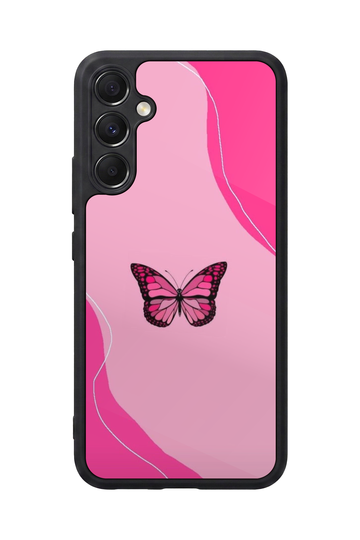 Samsung Galaxy M34 Uyumlu Kelebek Tasarımlı Glossy Premium Kılıf