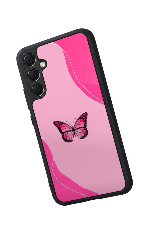 Samsung Galaxy M34 Uyumlu Kelebek Tasarımlı Glossy Premium Kılıf
