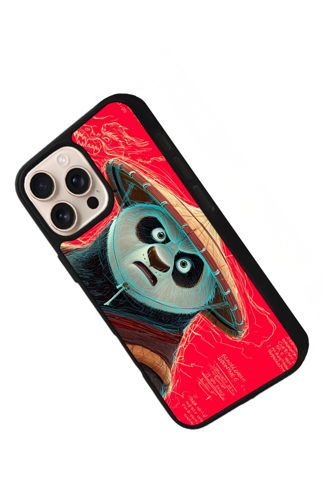 iPhone 15 Pro Uyumlu Kung Fu Panda Tasarımlı Glossy Premium Kılıf