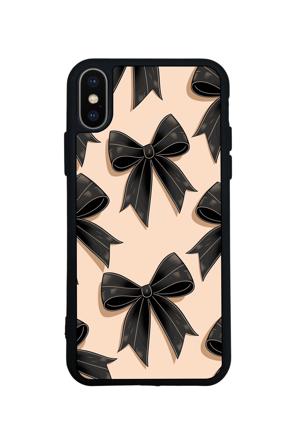 iPhone X/ XS Uyumlu Kurdele Tasarımlı Glossy Premium Kılıf