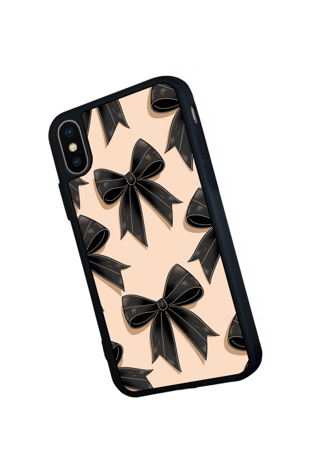 iPhone X/ XS Uyumlu Kurdele Tasarımlı Glossy Premium Kılıf