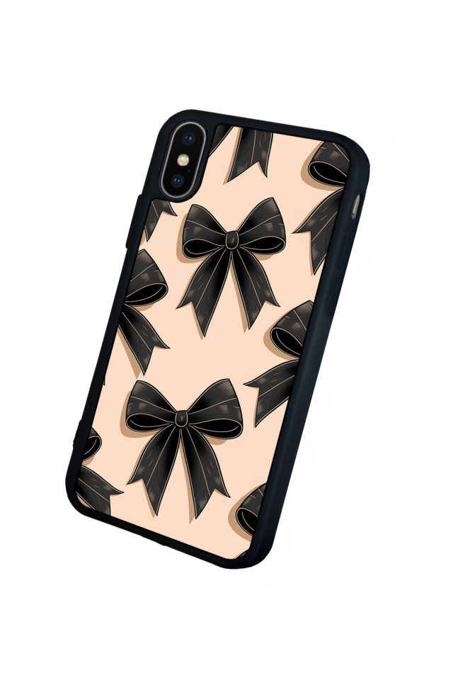 iPhone X/ XS Uyumlu Kurdele Tasarımlı Glossy Premium Kılıf