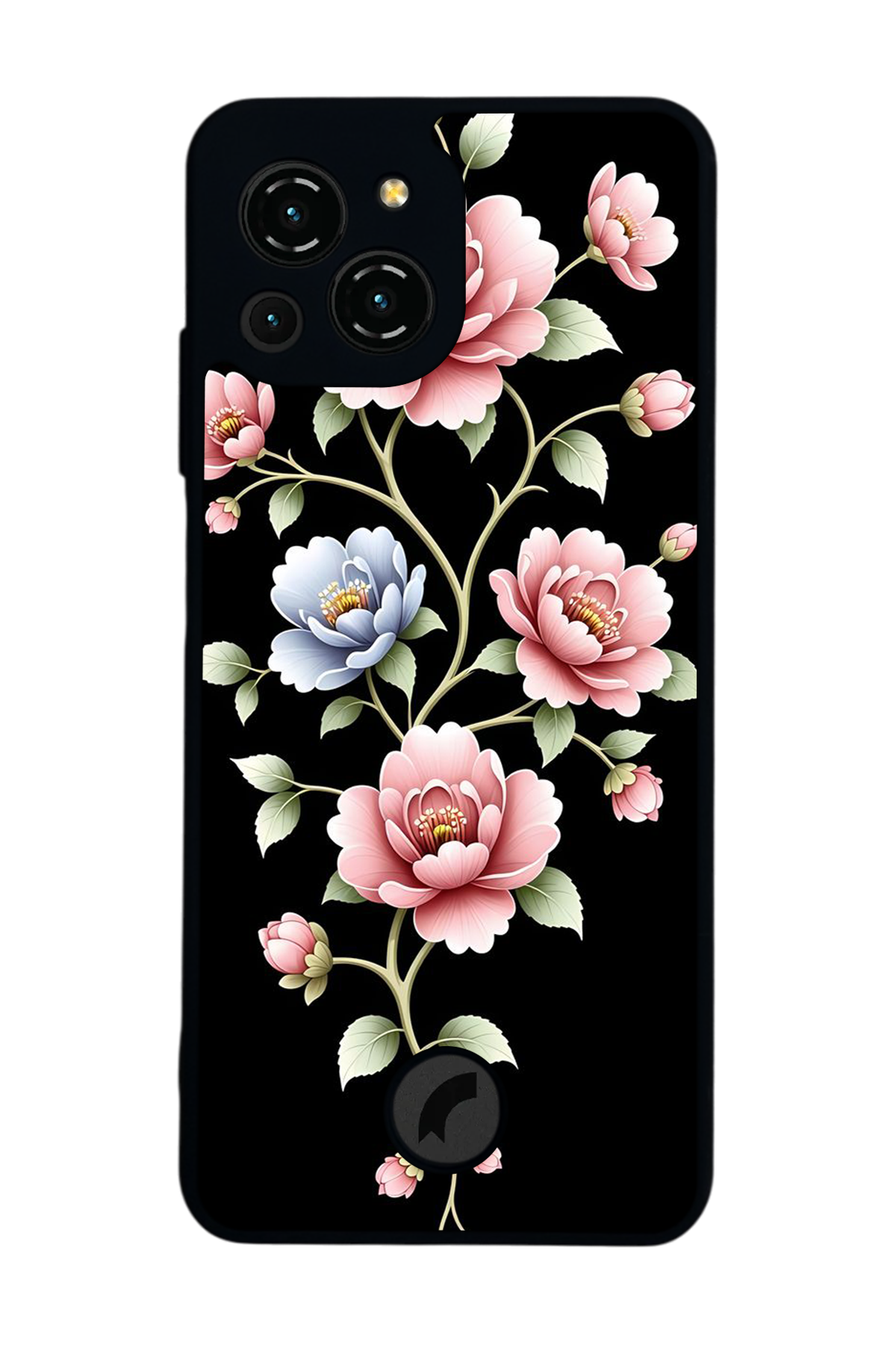 Reeder S23 Pro Max Uyumlu Yaldizli Cicek Tasarımlı Glossy Premium Kılıf