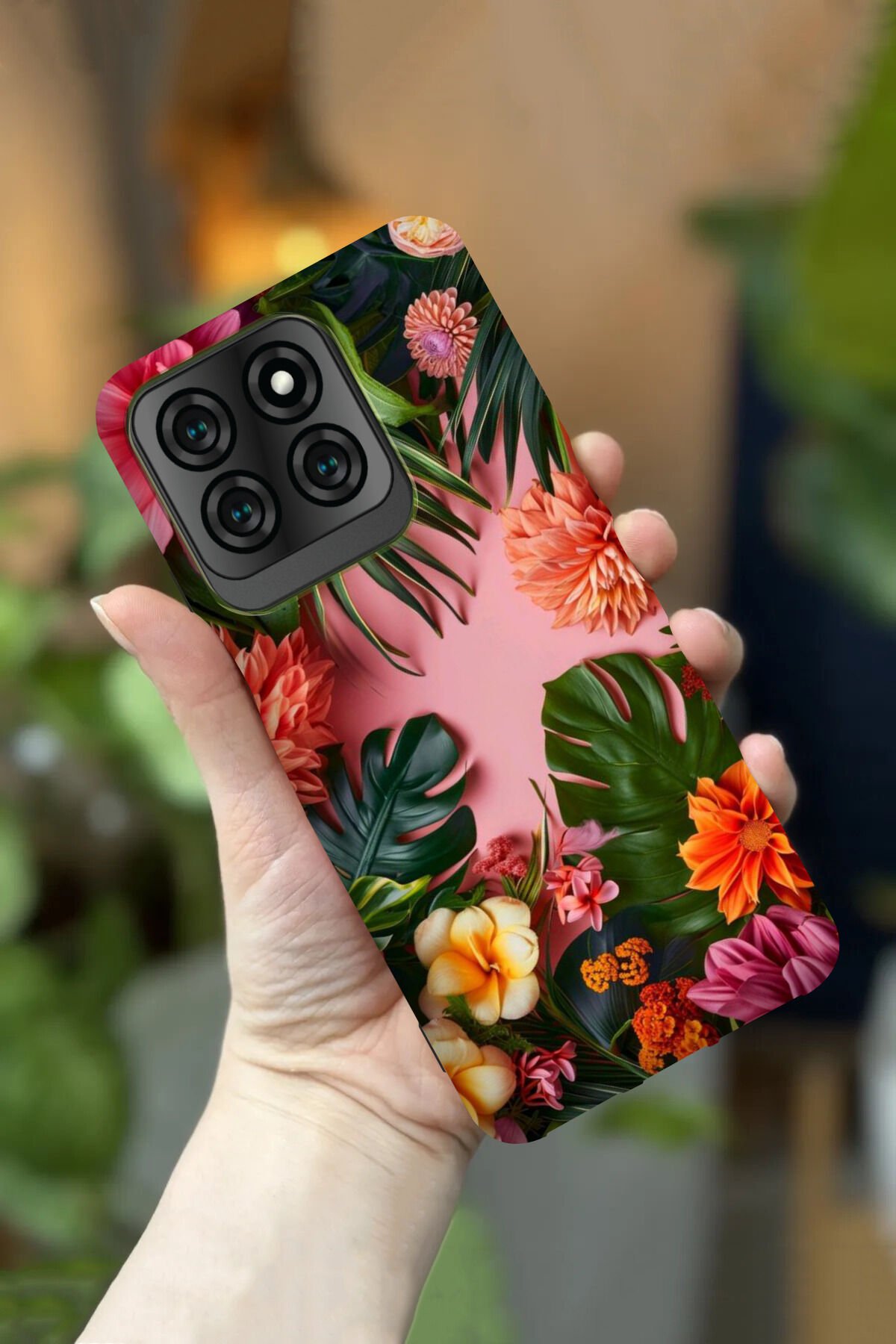 Reeder S71 Uyumlu Kamera Korumalı Rengarenk Çiçek Desenli HD Baskılı Silikon Kılıf