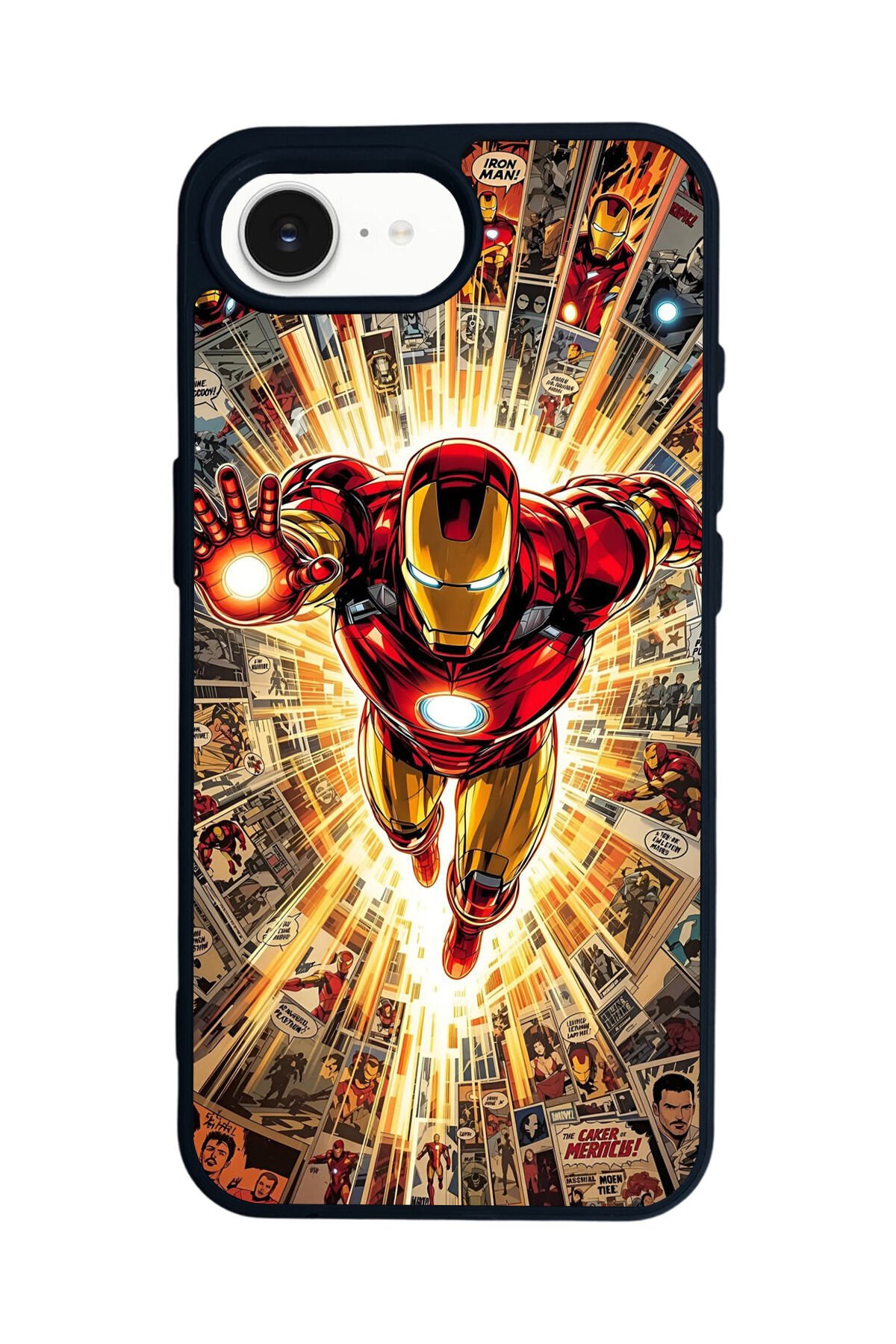 iPhone 16E Uyumlu Iron Man ( Demir Adam ) Tasarımlı Glossy Premium Kılıf