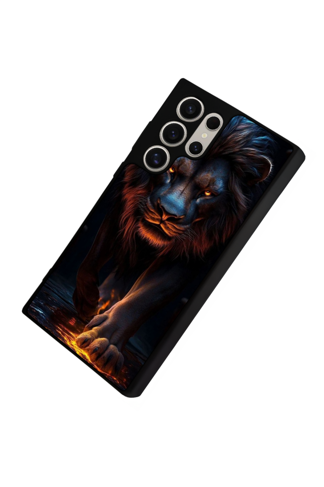 Samsung Galaxy S24 Ultra Uyumlu Aslan Tasarımlı Glossy Premium Kılıf