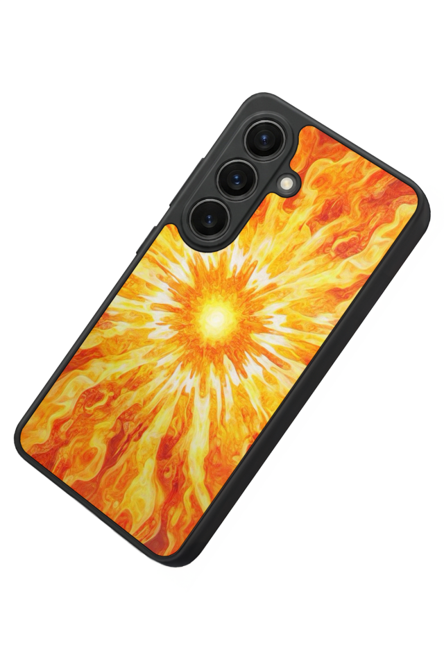 Samsung Galaxy S26 Uyumlu Güneş Tasarımlı Glossy Premium Kılıf