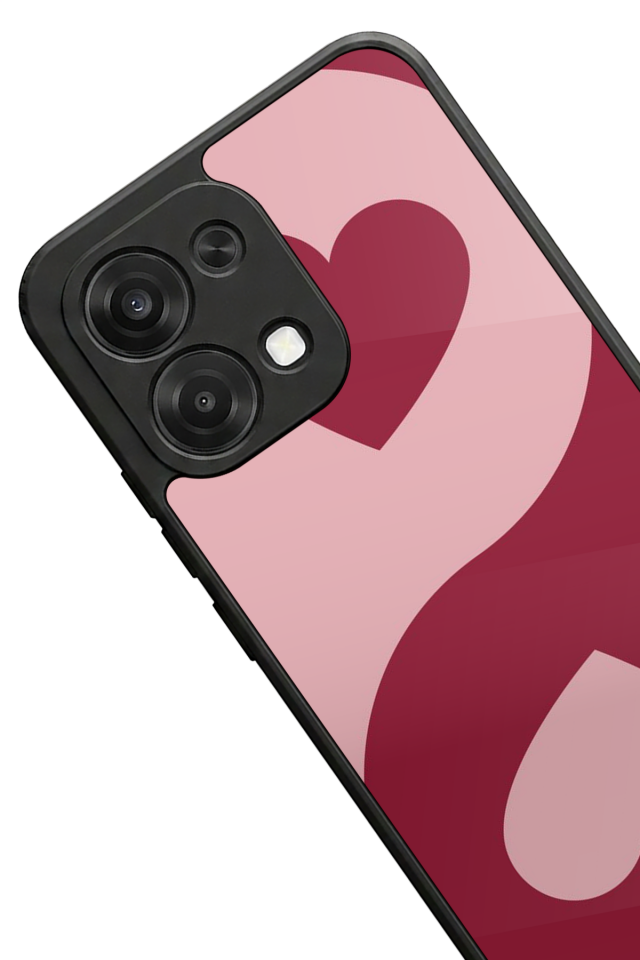 Oppo A6 Pro Uyumlu Kalp Love Tasarımlı Glossy Premium Kılıf