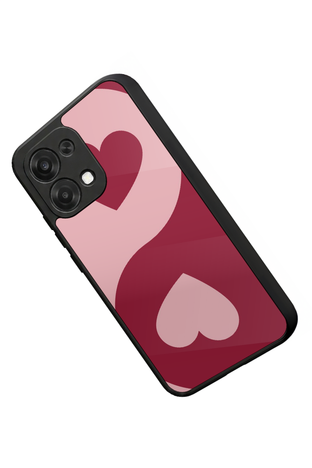 Oppo A6 Pro Uyumlu Kalp Love Tasarımlı Glossy Premium Kılıf