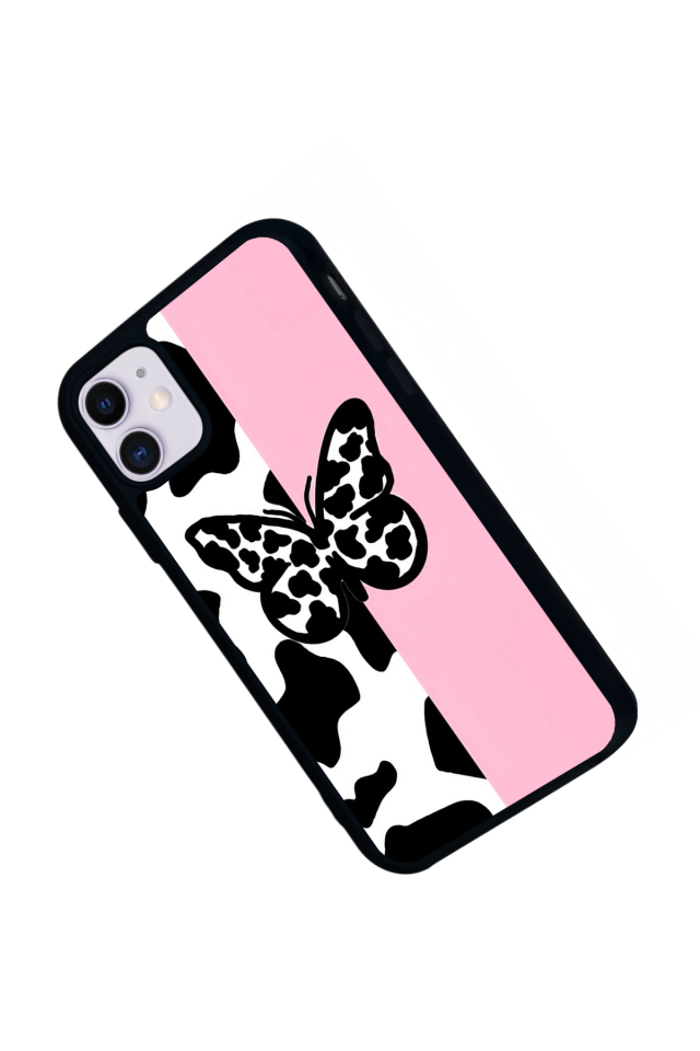 iPhone 11 Uyumlu Kelebek Tasarımlı Glossy Premium Kılıf